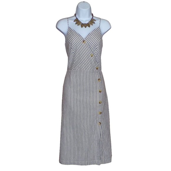 NWOT Maurices Stripe Button Front Wrap Dress - Picture 2 of 8